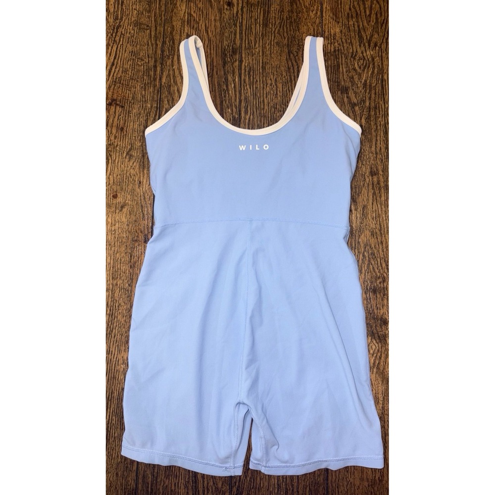 Wilo ribbed active romper one piece workout M